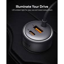 AUKEY Pathfinder Sling 75W Fast Charging Car Charger with Built‑in Cable (CC‑P2)